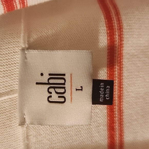 cabi Stroll Cardigan Style 5826 - Size Large - EUC - Orange White Duster - Picture 5 of 14